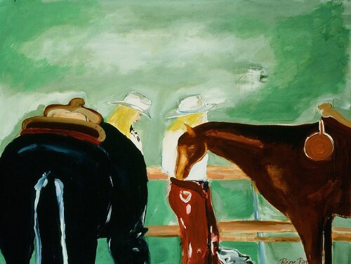 Bardot Cowgirls by Reine River, Painting for Sale on Singulart