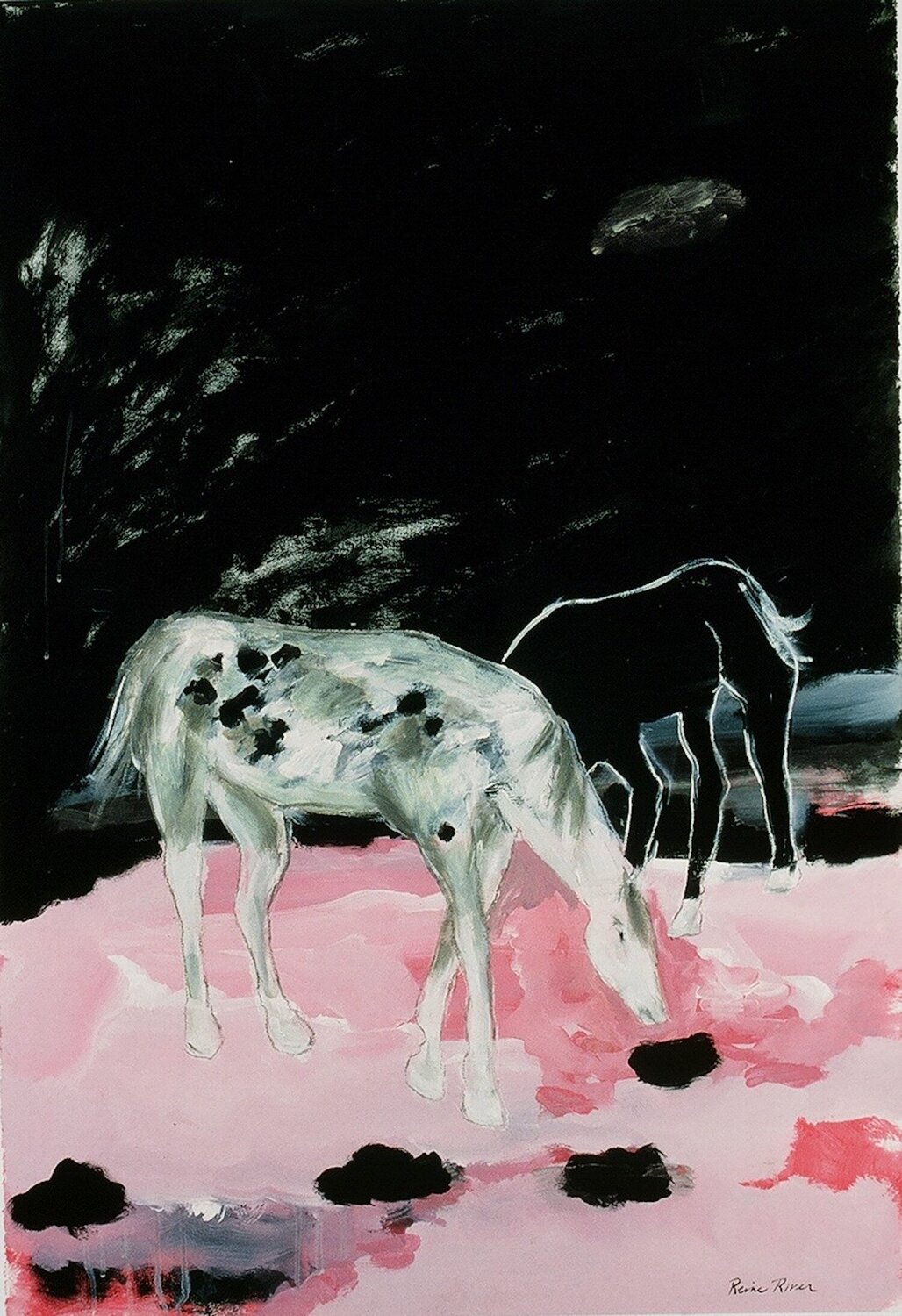 Magenta Cloud Reine River Original painting for sale