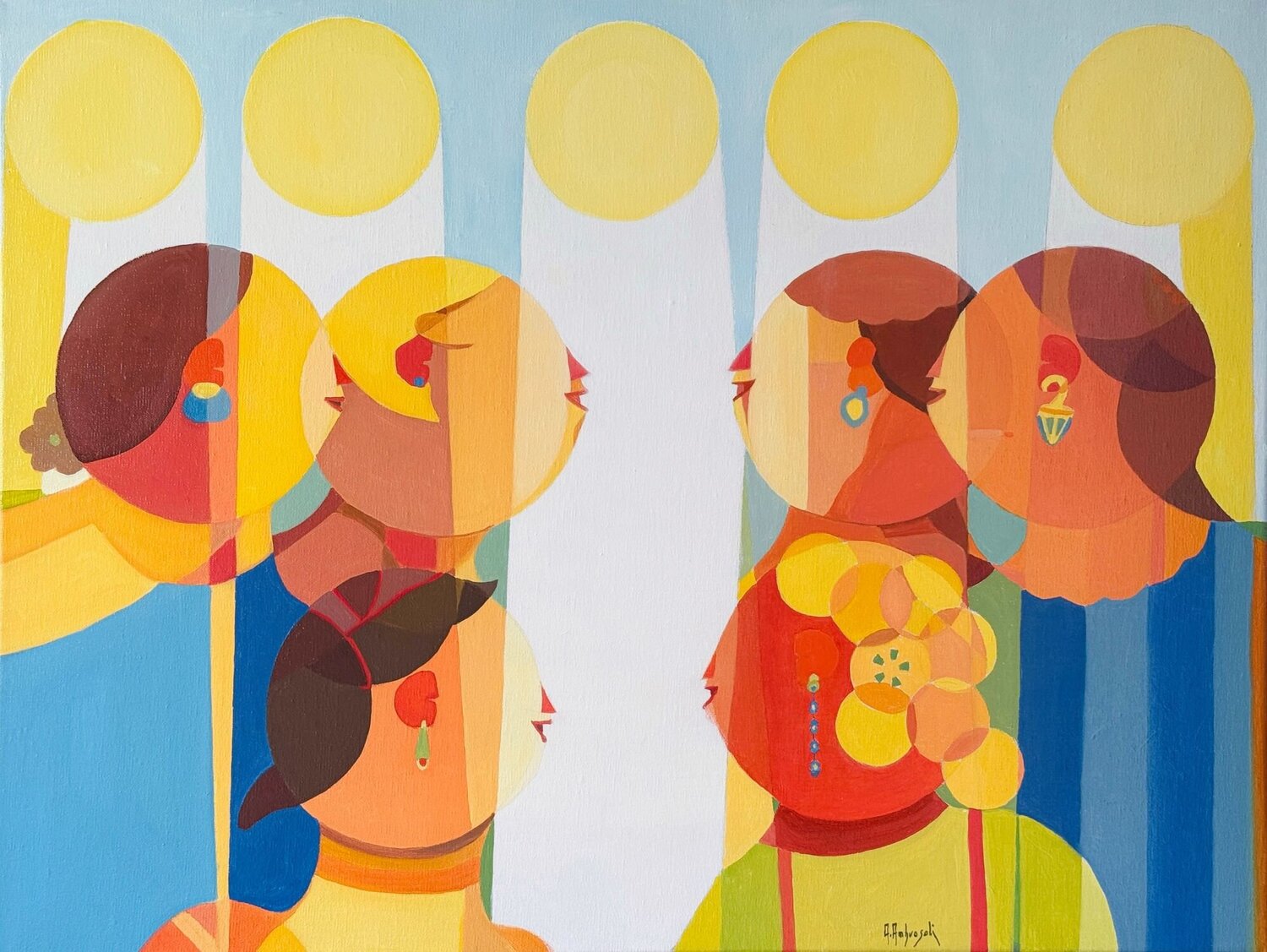 PROFILES IN LIGHT Annemarie Ambrosoli Original painting for sale
