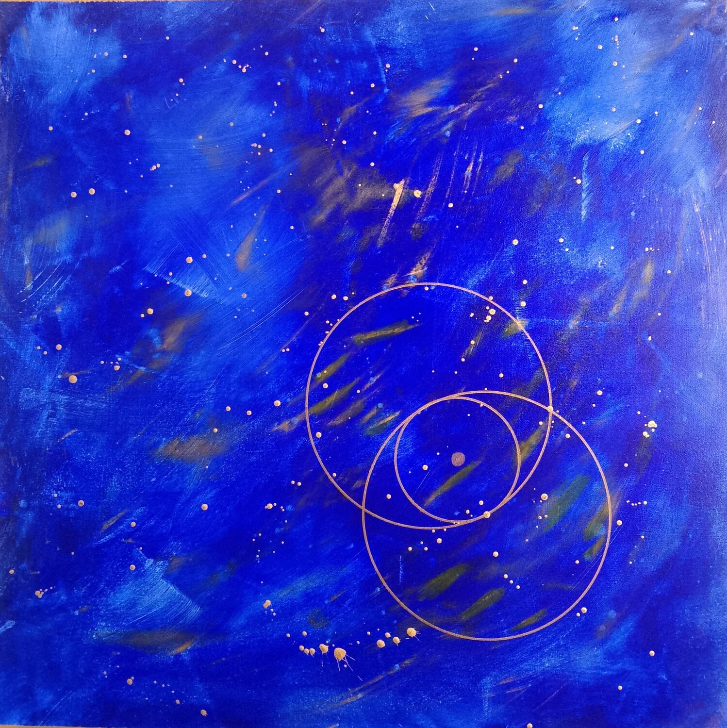 Vésica piscis bleue Marie-Helene Sara Simon Originalgemälde zu verkaufen