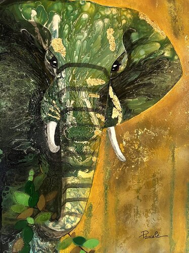 Gardien d'émeraude by Pascale Haeberle Rinck, Painting for Sale on Singulart