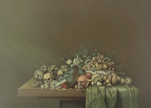 Vanitas-Stillleben by Hans-Christian Harten, Painting for Sale on Singulart