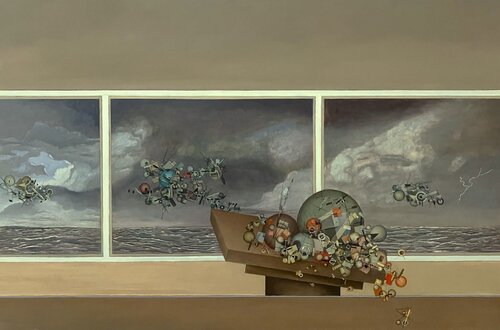 Unwetter mit kippendem Stillleben by Hans-Christian Harten, Painting for Sale on Singulart