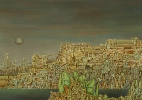 Stadt am Meer van Hans-Christian Harten, Schilderij te koop op Singulart