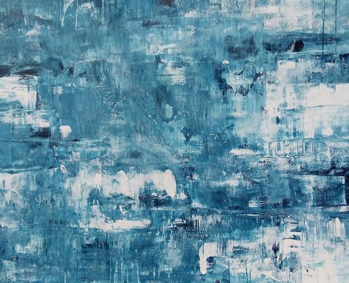 Diving in the blue par Bibiána Baranová, Peinture en vente sur Singulart