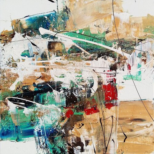 Composition with blue II par Bibiána Baranová, Peinture en vente sur Singulart