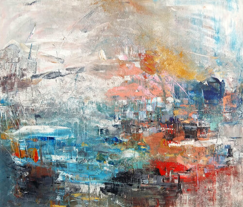 Lighthouse and island di Bibiána Baranová, Pittura in vendita su Singulart