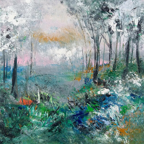 In the shade of the forest par Bibiána Baranová, Peinture en vente sur Singulart