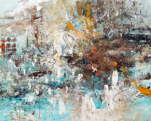 Underwater world par Bibiána Baranová, Peinture en vente sur Singulart