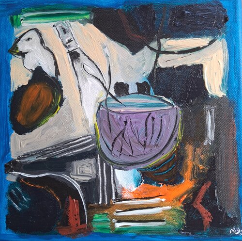 Le récit de l'oiseau No II by Nathalie Da Silva, Painting for Sale on Singulart