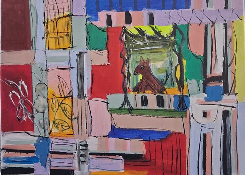 Par la fenêtre, un temps de silence by Nathalie Da Silva, Painting for Sale on Singulart