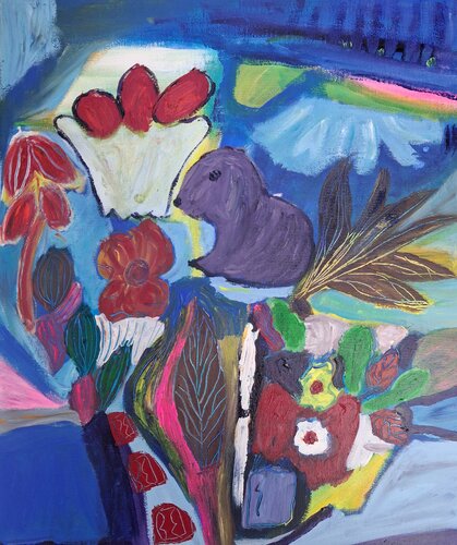 Intérieur fleuri by Nathalie Da Silva, Painting for Sale on Singulart