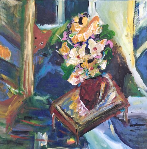 Le bouquet sur la table by Nathalie Da Silva, Painting for Sale on Singulart