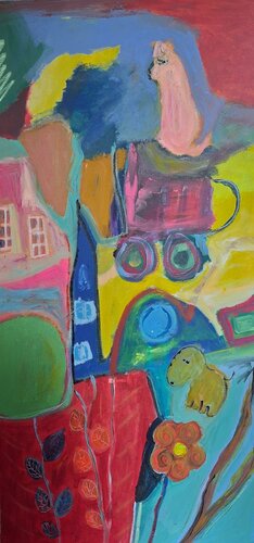 Une place pleine de poésie by Nathalie Da Silva, Painting for Sale on Singulart