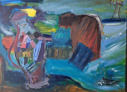 Un vase à la mer by Nathalie Da Silva, Painting for Sale on Singulart