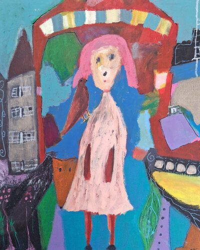 Un secret d'oiseau by Nathalie Da Silva, Painting for Sale on Singulart