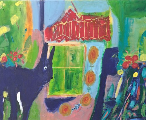 Il y a un vieux chien là-bas van Nathalie Da Silva, Schilderij te koop op Singulart