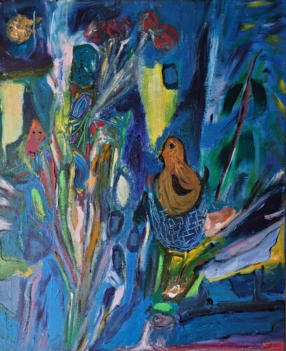Le bleu de la nuit by Nathalie Da Silva, Painting for Sale on Singulart