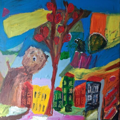 D'une façon encore plus enfantine by Nathalie Da Silva, Painting for Sale on Singulart