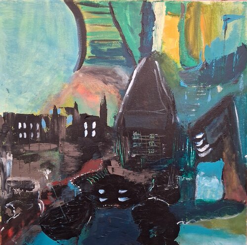 La villa abandonnée by Nathalie Da Silva, Painting for Sale on Singulart