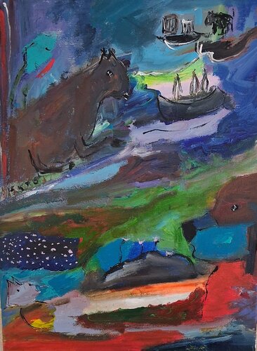 Solidaires by Nathalie Da Silva, Painting for Sale on Singulart