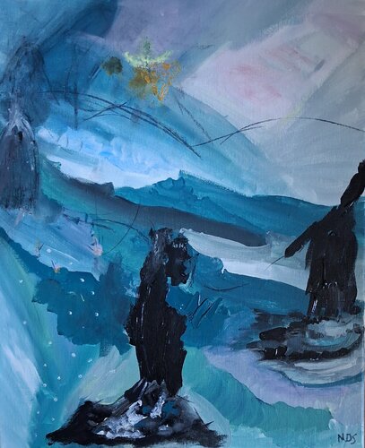 Veiller à tout heure par Nathalie Da Silva, Peinture en vente sur Singulart