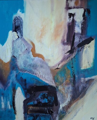 Atmosphère bleue par Nathalie Da Silva, Peinture en vente sur Singulart