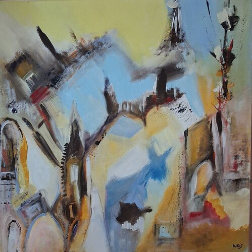 Un conte en escalier di Nathalie Da Silva, Pittura in vendita su Singulart