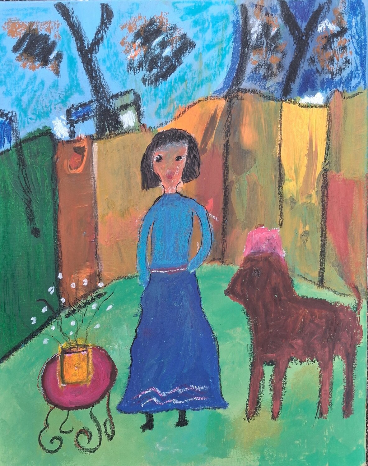 Emmène moi au cirque Nathalie Da Silva Original painting for sale