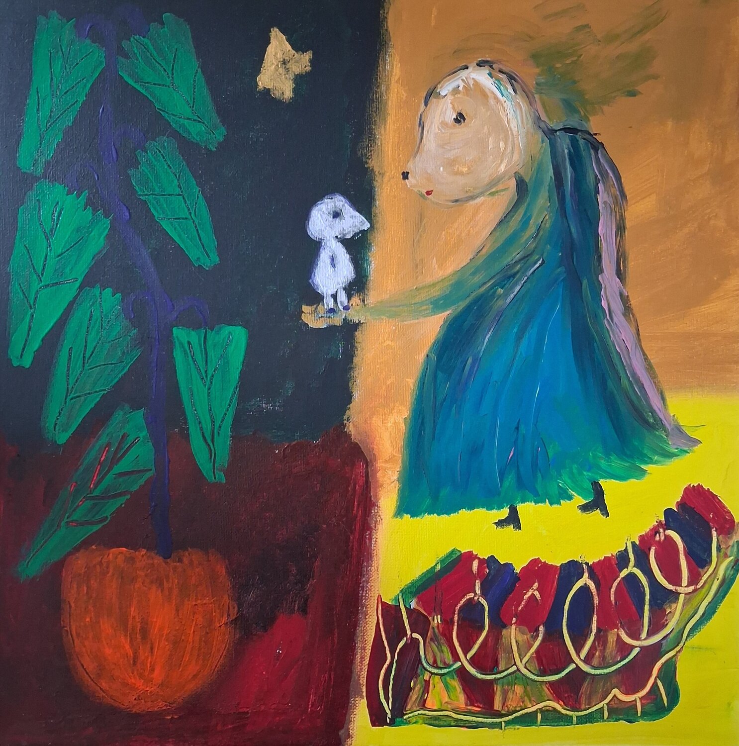Sur une main, déposé Nathalie Da Silva Original painting for sale