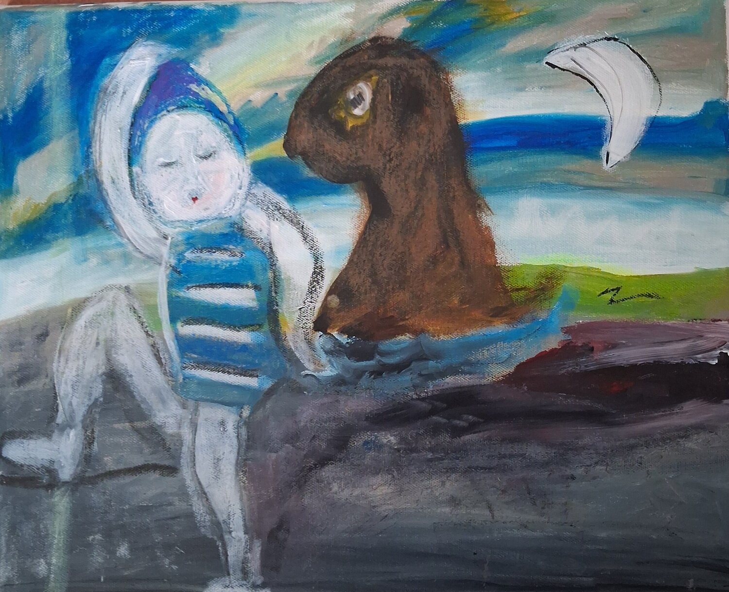 Cet enfant Nathalie Da Silva Original painting for sale