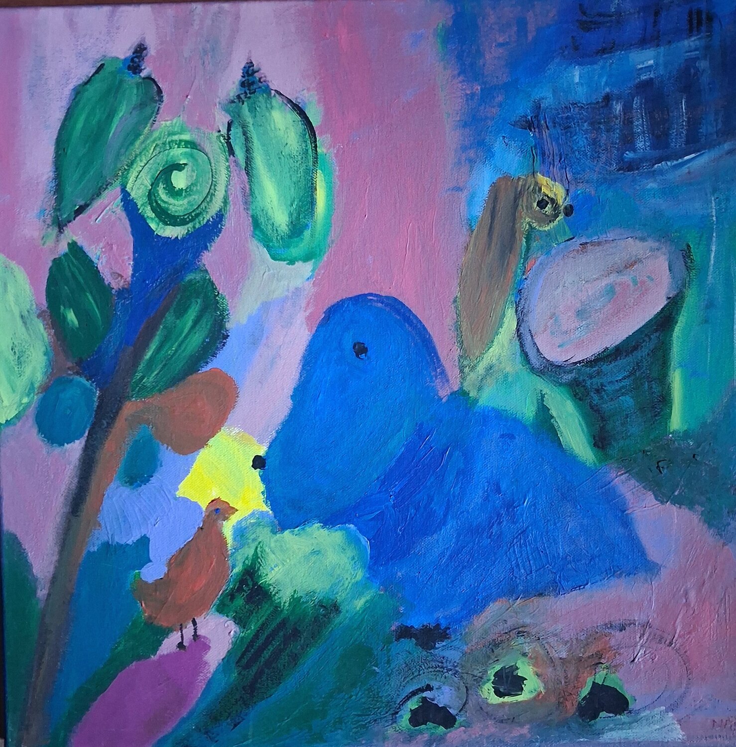 Voir la vie en rose Nathalie Da Silva Originalgemälde zu verkaufen