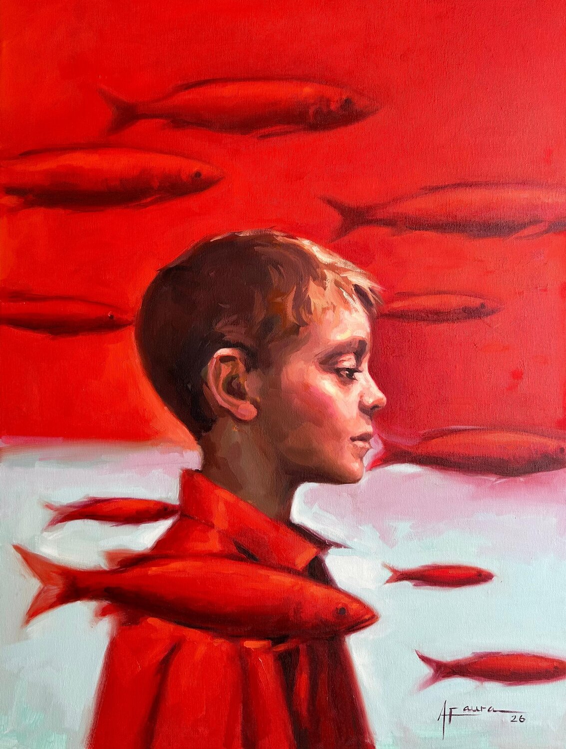 Los peces de mi memoria Alejandro Faura Dipinto originale in vendita