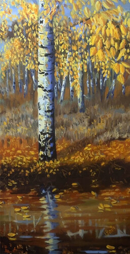 Birch at the Bank by Ritch Gaiti, Painting for Sale on Singulart