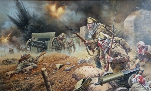 L'attaque des morts by Evguenii Ponomarev, Painting for Sale on Singulart