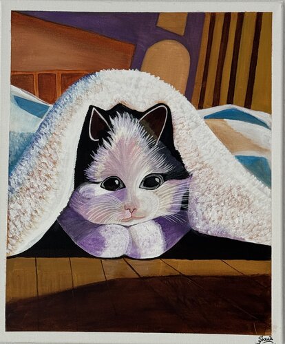 Cute Kitten by Shruti Choudante, Painting for Sale on Singulart