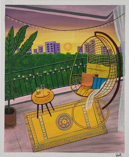 Peaceful View From Balcony by Shruti Choudante, Painting for Sale on Singulart