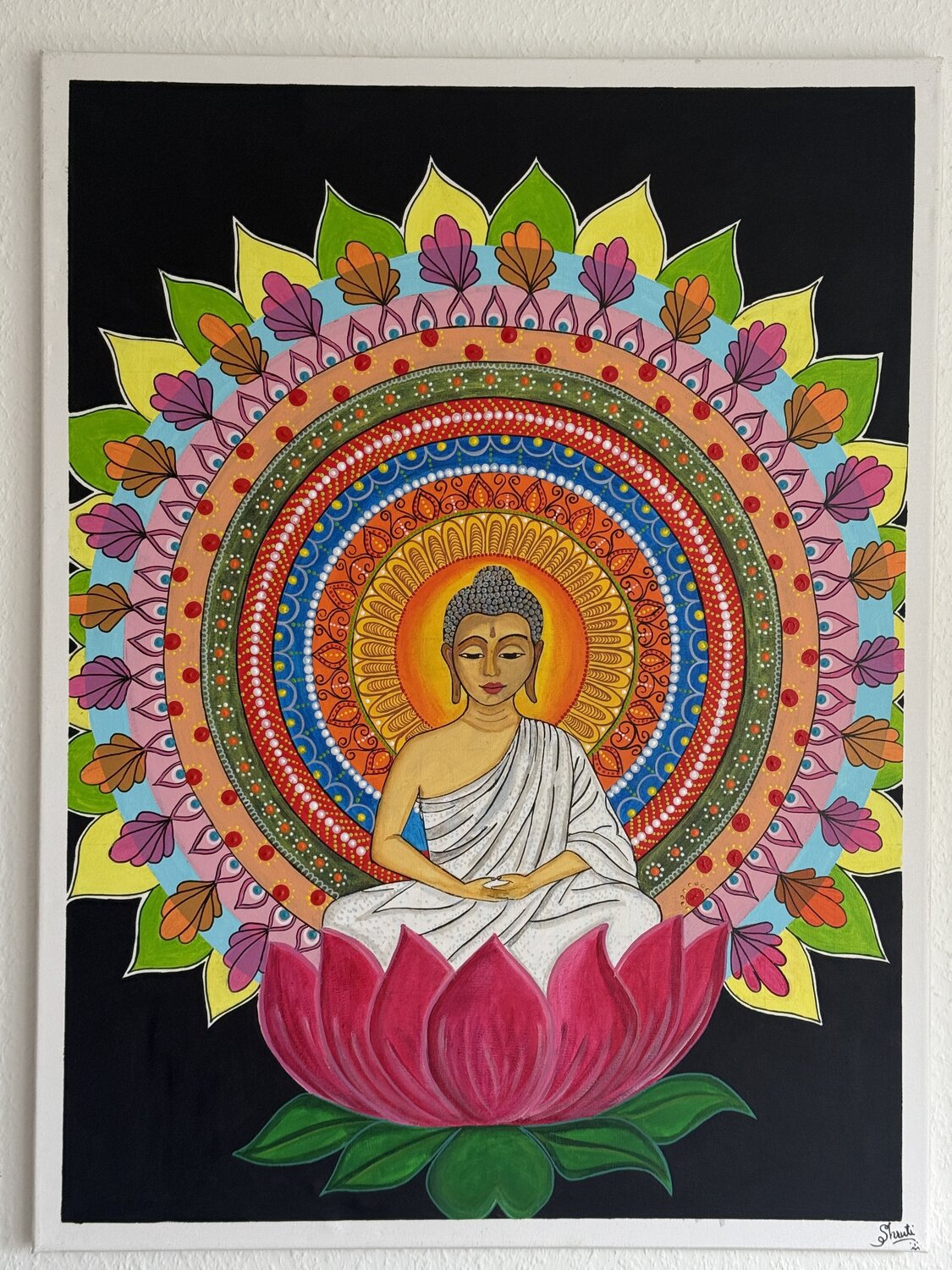 Buddha in Bloom Shruti Choudante Origineel schilderij te koop