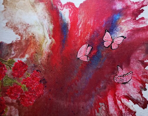 Into a Pink by Miloslav Opl, Painting for Sale on Singulart