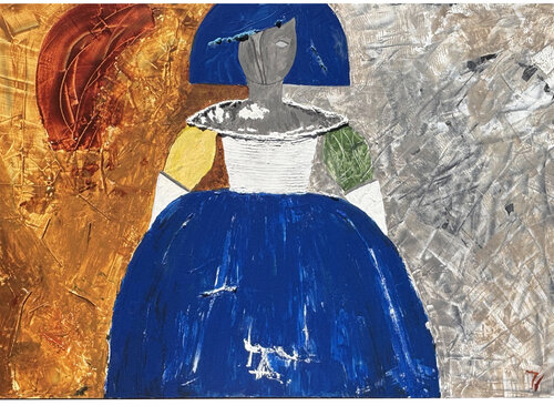 Blue menina di paola vignola, Pittura in vendita su Singulart