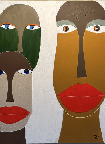 Caras con ojos by paola vignola, Painting for Sale on Singulart
