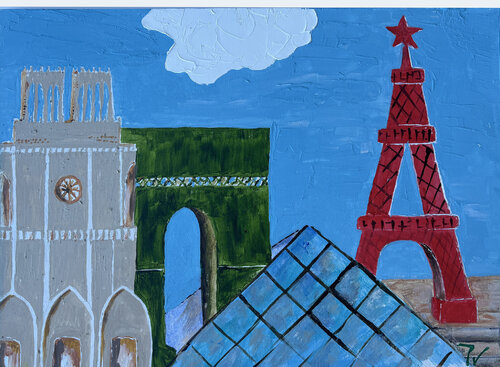 Paris buildings by paola vignola, Painting for Sale on Singulart
