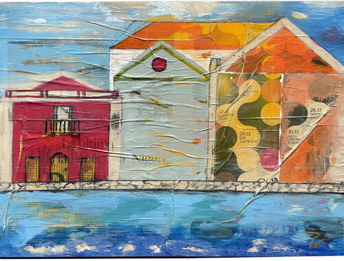 Simi Island-Greece di paola vignola, Pittura in vendita su Singulart