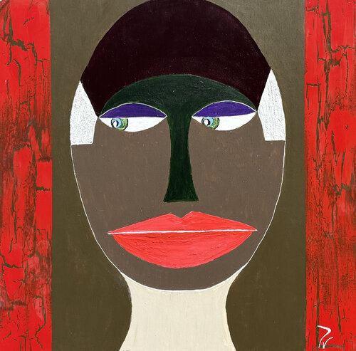 Cara en rojo de paola vignola, Pintura a la venta en Singulart