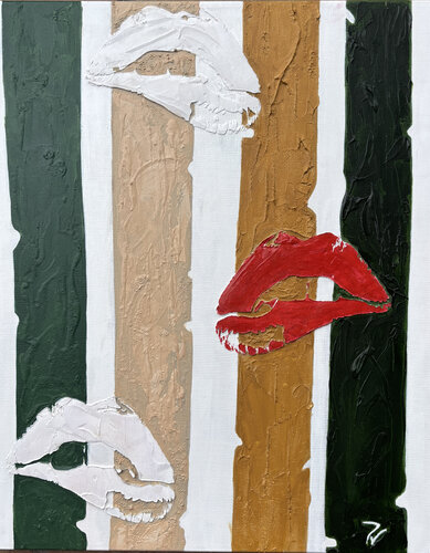 Labios entre bambu par paola vignola, Peinture en vente sur Singulart