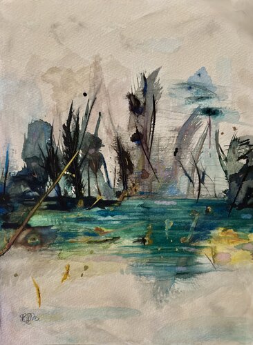 Marsh abstract by Brooke Meadows, Painting for Sale on Singulart