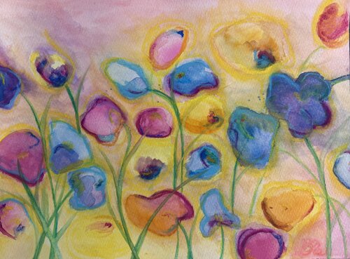 Glowing Flowers by Brooke Meadows, Painting for Sale on Singulart