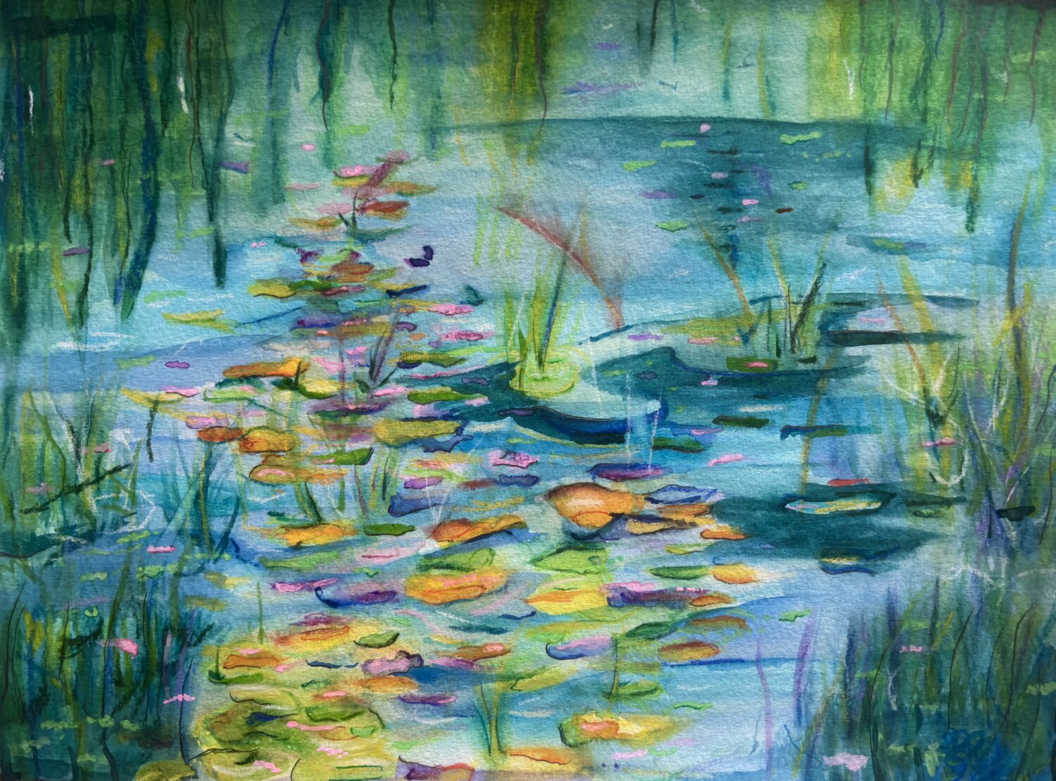 Lily Pads Brooke Meadows Original painting for sale
