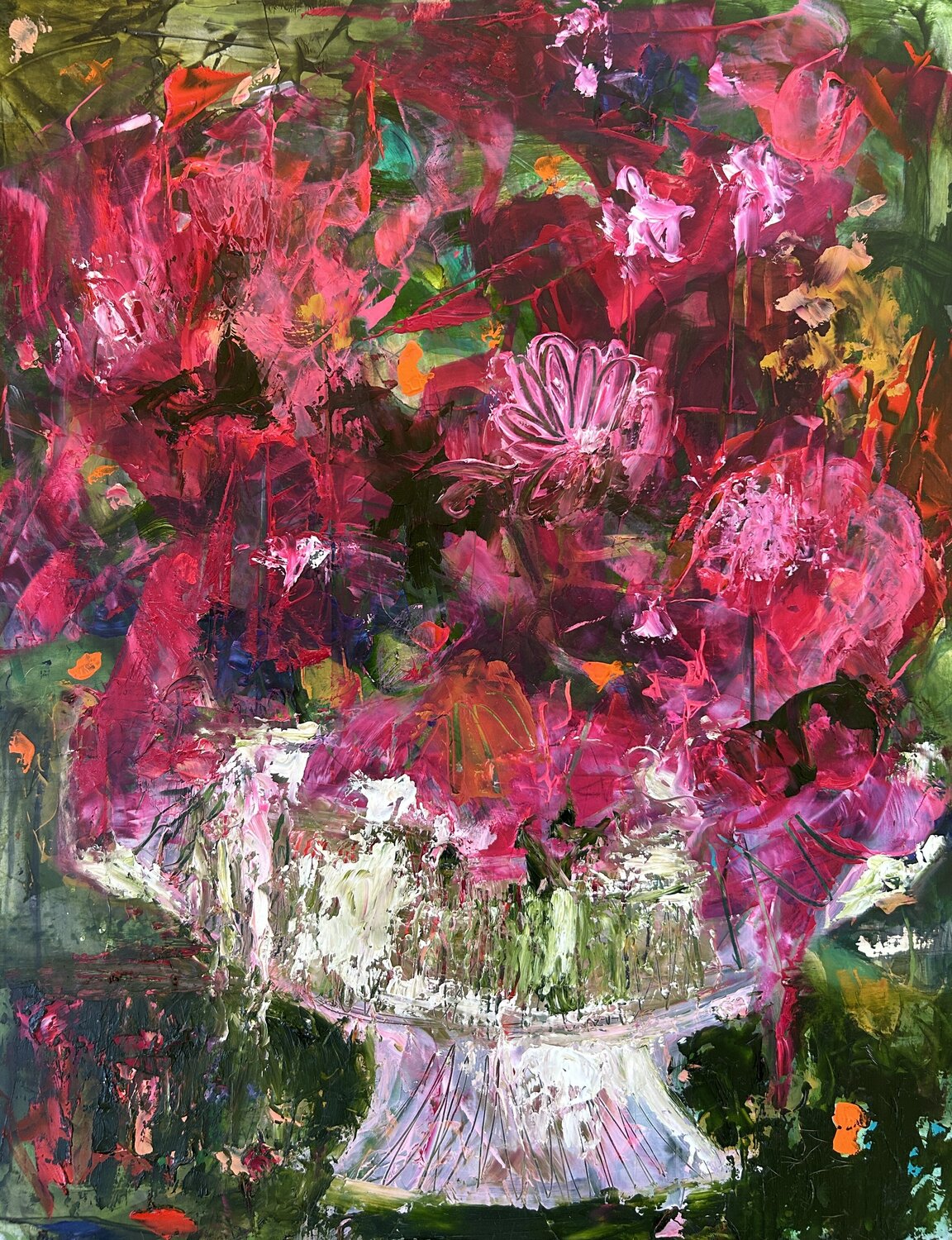 Vase of Flowers Corina Hazlett Peinture originale à vendre