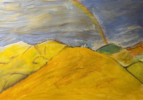 Regenbogen in der Wüste by Karin Martensen, Painting for Sale on Singulart